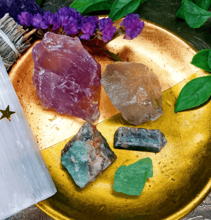 Virgo Zodiac Raw Crystal Healing Set In Gift Box - Spirit and Stardust