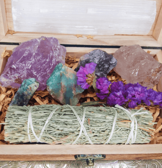 Virgo Zodiac Raw Crystal Healing Set In Gift Box - Spirit and Stardust