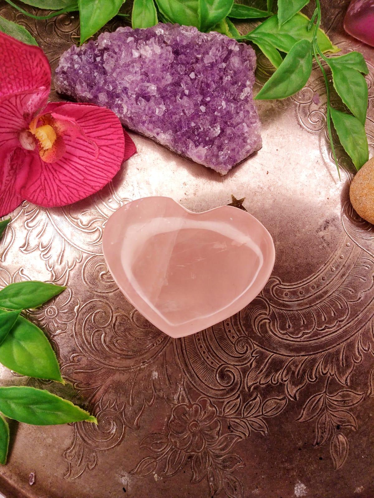Rose Quartz Crystal Heart (3cm) - Spirit and Stardust