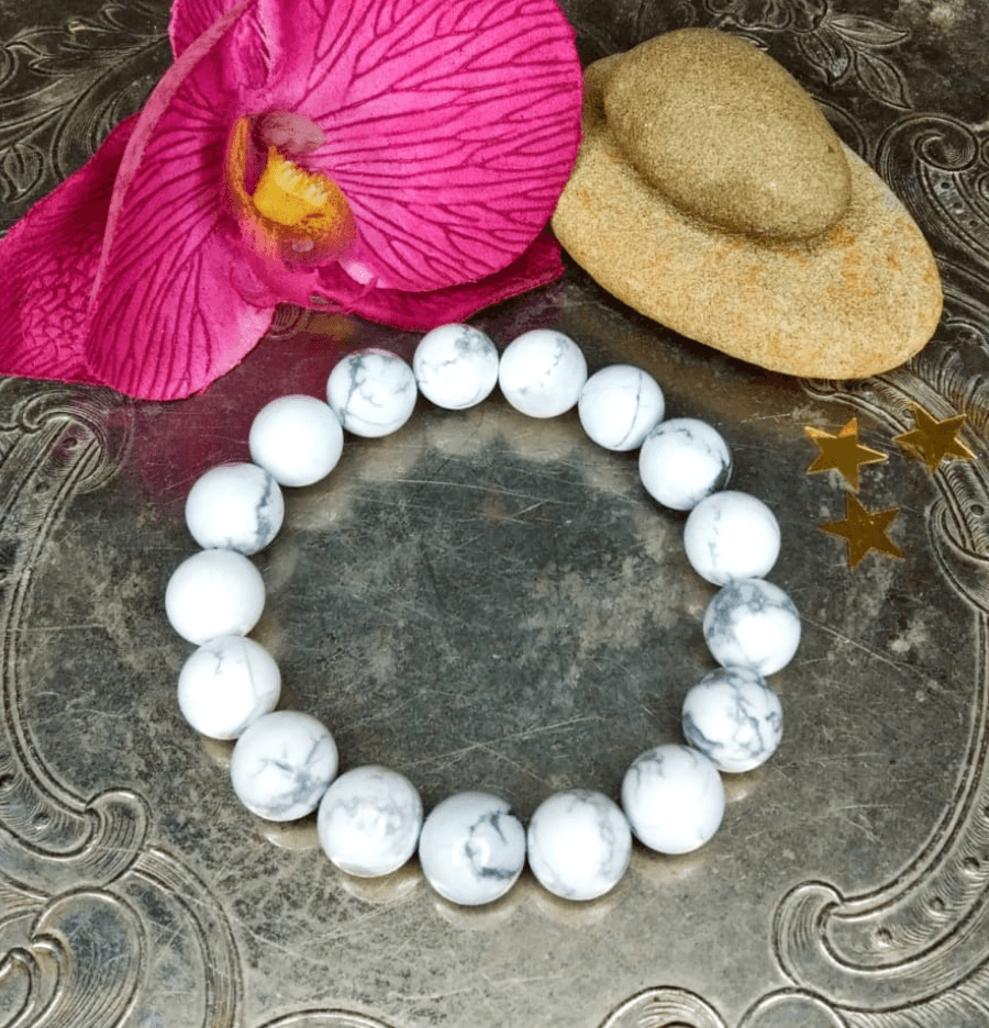 White Howlite Bracelet For Peace - Spirit and Stardust