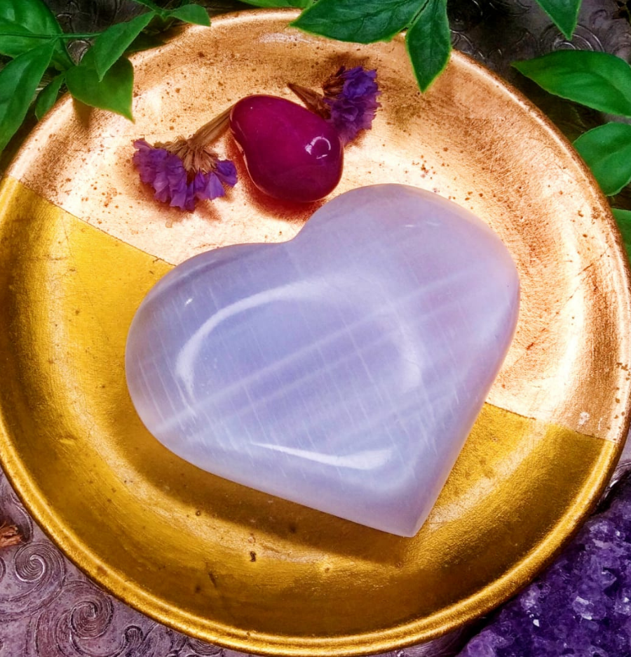 White Selenite Heart (70mm)