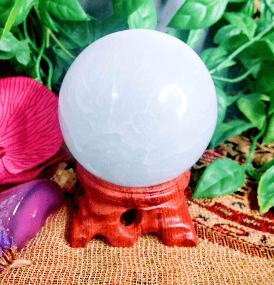 White Selenite Crystal Sphere - Spirit and Stardust