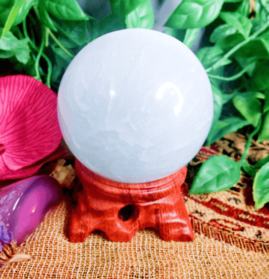White Selenite Crystal Sphere - Spirit and Stardust